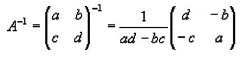 The inverse of a 2x2 matrix